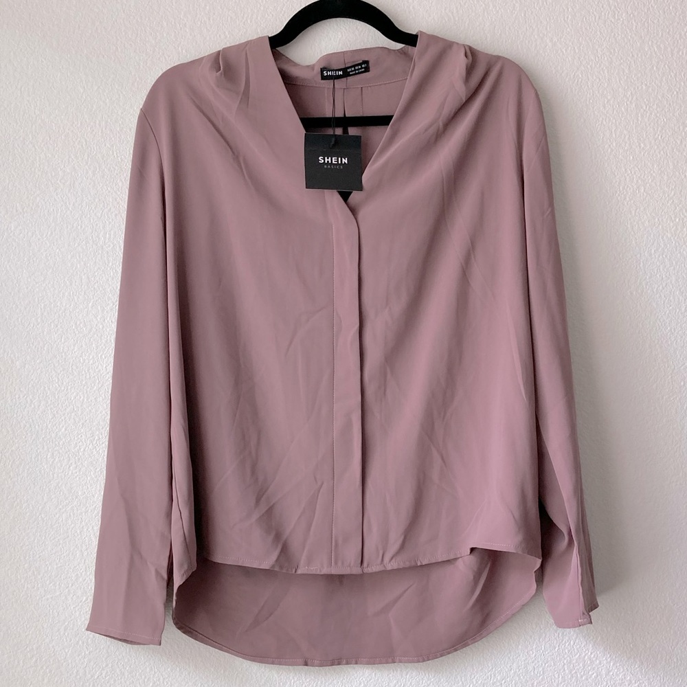 NEW - SHEIN Dusty Purple Long Sleeved Professional Blouse - Size XS